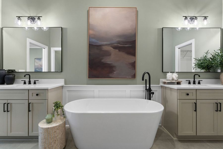 Representative furnished interior of a home built from the The Montclair by JW Collection in Lake Arrowhead, Waleska (Image 12).