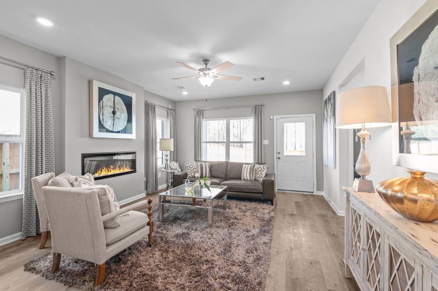 The Sparrow II- Family Room. Sample image for illustration; upgrades, options, and colors may vary. The Sparrow II- Family Room. Sample image for illustration; upgrades, options, and colors may vary.