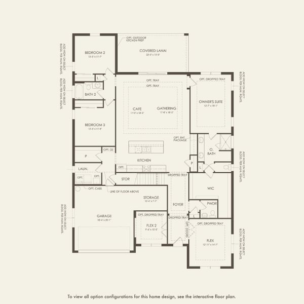 2D floor plan layout for the Mahogany Grand by Pulte Homes in Avera, Orlando, FL (Image 3).