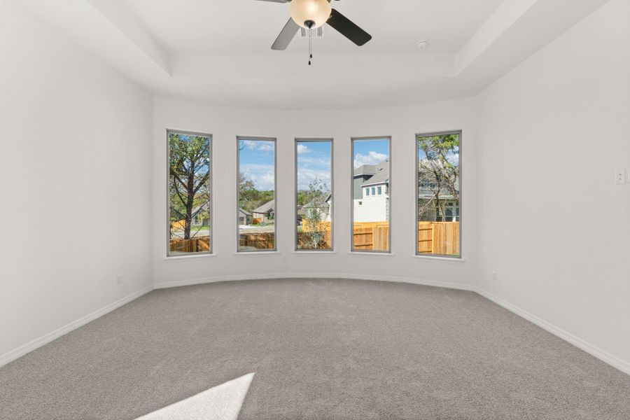 Primary Bedroom with Tray ceiling