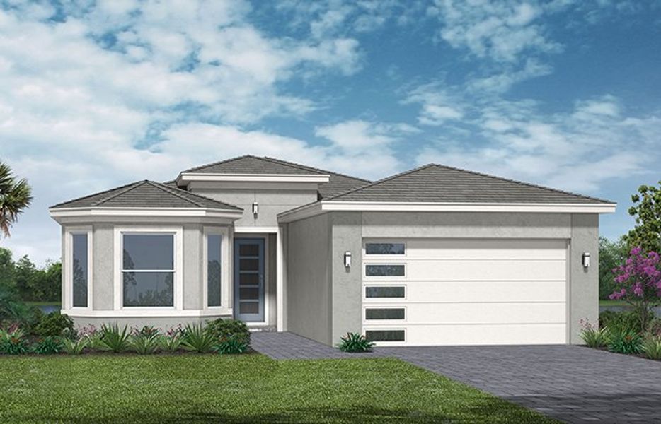 Representative exterior photo of a completed home built from the Marlberry by Minto Communities in Westlake, Loxahatchee, FL (Image 5). Representative exterior photo of a completed home built from the Marlberry by Minto Communities in Westlake, Loxahatchee, FL (Image 5).