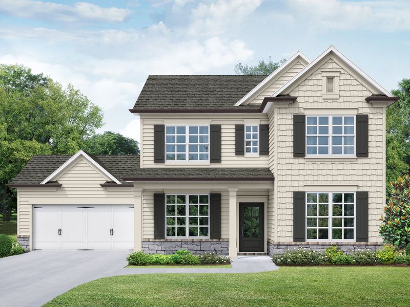 Representative exterior photo of a completed home built from the The Harcrest by My Home Communities in Sutton’s Landing, Statham, GA (Image 7).
