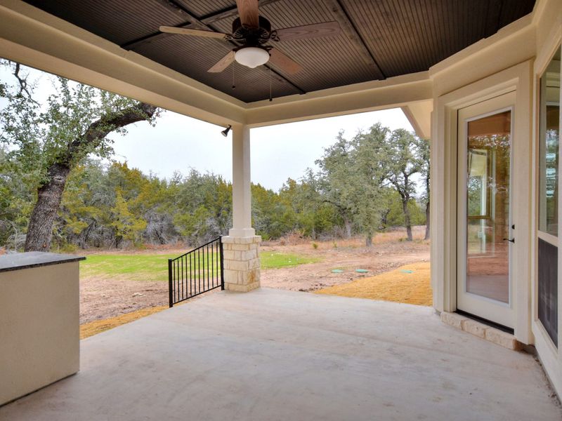Representative exterior details of a home built from the San Simeon I by Giddens Homes in Clearwater Ranch, Liberty Hill (Image 85).