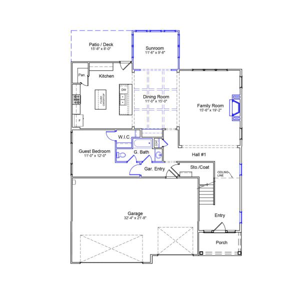 2D floor plan layout of this home in Grand Park, Leland, NC (Image 2). 2D floor plan layout of this home in Grand Park, Leland, NC (Image 2).