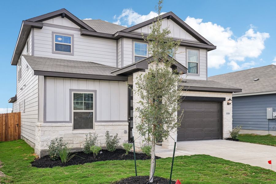 Front exterior of the Reynolds floorplan at a Meritage Homes community.