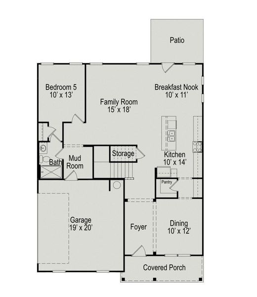 2D floor plan layout of this home in Cedar Meadows, Monroe, NC (Image 3).
