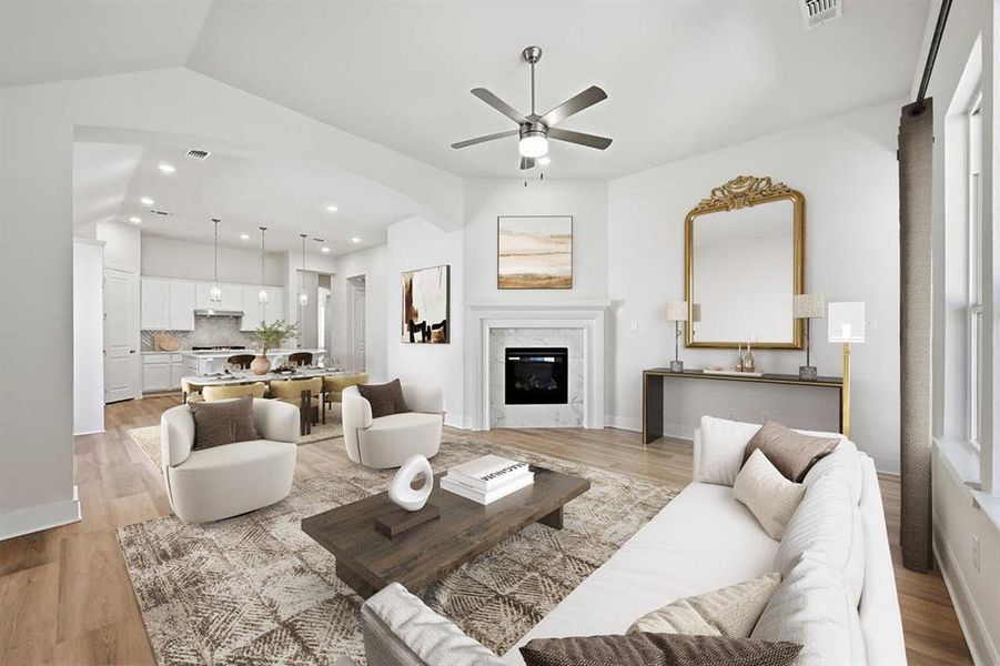 Furnished interior view inside a new home in Gateway Village - The Reserve, Denison (Image 5). Furnished interior view inside a new home in Gateway Village - The Reserve, Denison (Image 5).