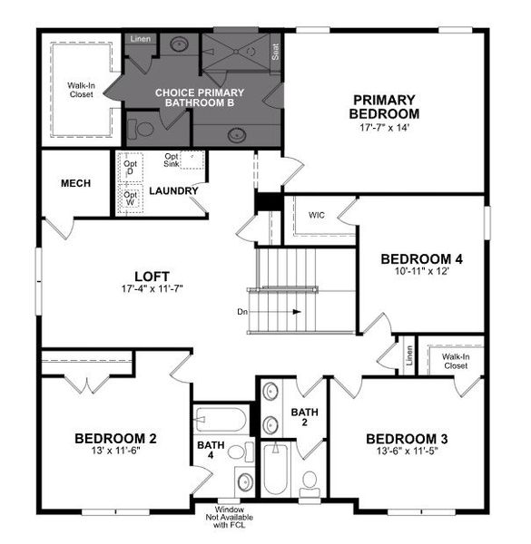 2D floor plan layout of this home in Stonewood Estates, Durham, NC (Image 3).
