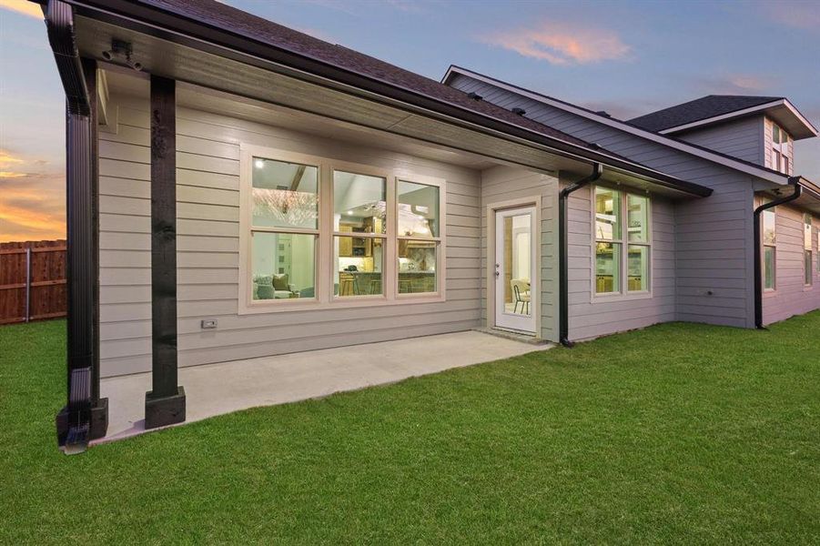 Exterior details and patio area of a home in , Howe (Image 3).