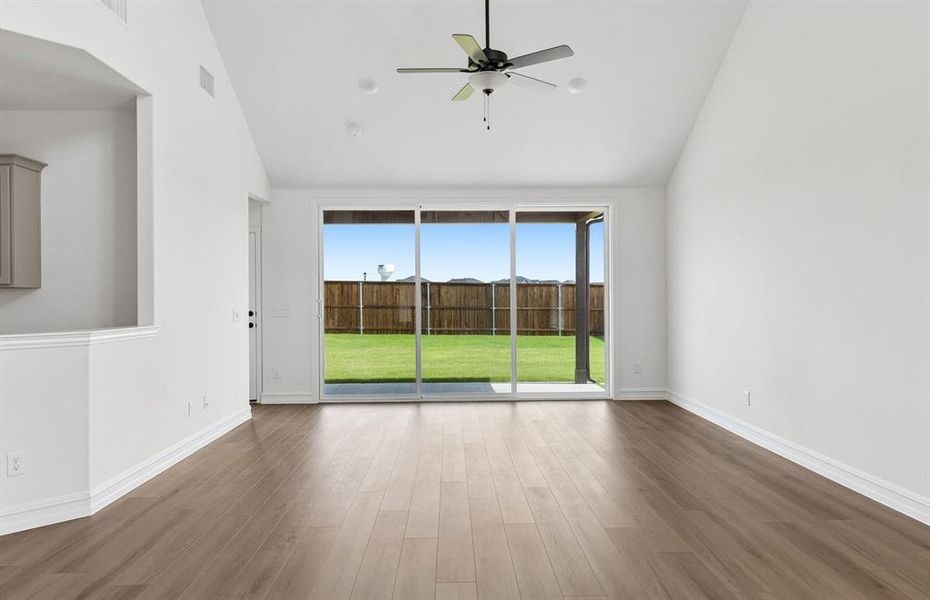 Large windows in gathering room