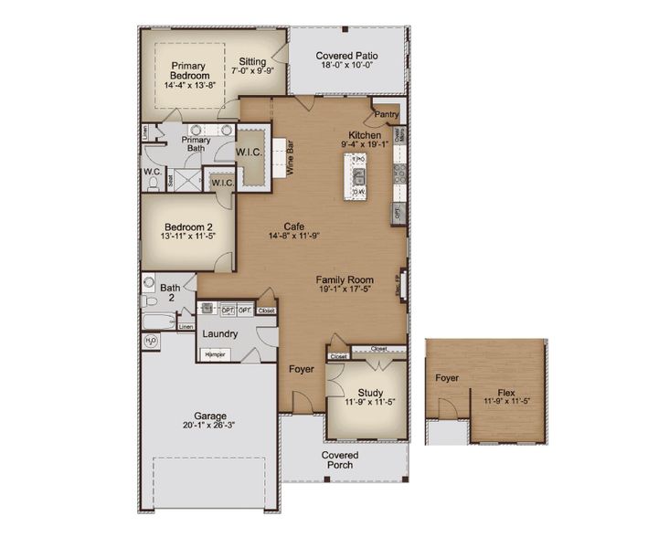 2D floor plan layout for the Canterbury by McKinley Homes in Cooper's Walk, Loganville, GA (Image 4). 2D floor plan layout for the Canterbury by McKinley Homes in Cooper's Walk, Loganville, GA (Image 4).