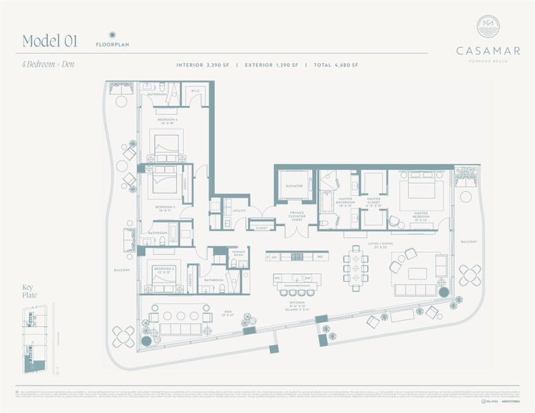 2D floor plan layout of this home in , Pompano Beach, FL (Image 4).