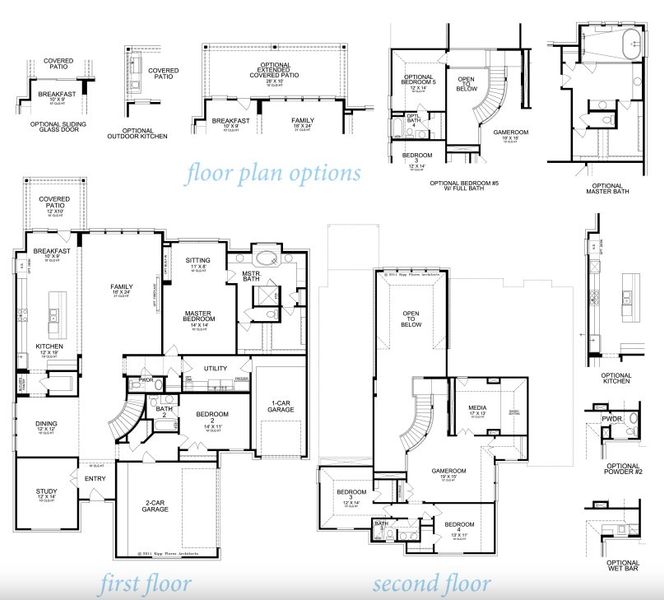 2D floor plan layout for the Sabine 3972 by J. Patrick Homes in Colton, Montgomery, TX (Image 3).