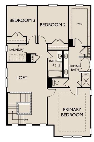 2D floor plan layout of this home in Promenade at Clari Park, Murfreesboro, TN (Image 3).