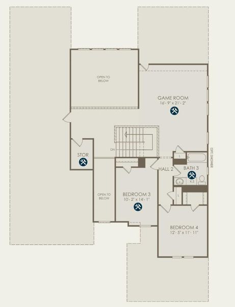 Pulte Homes, Gillett/FC202 floor plan second level