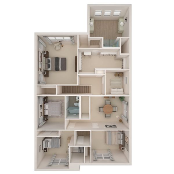 2D floor plan layout for the Rhodes II by K. Hovnanian® Homes in Salerno Reserve - Single Family, Stuart, FL (Image 5).