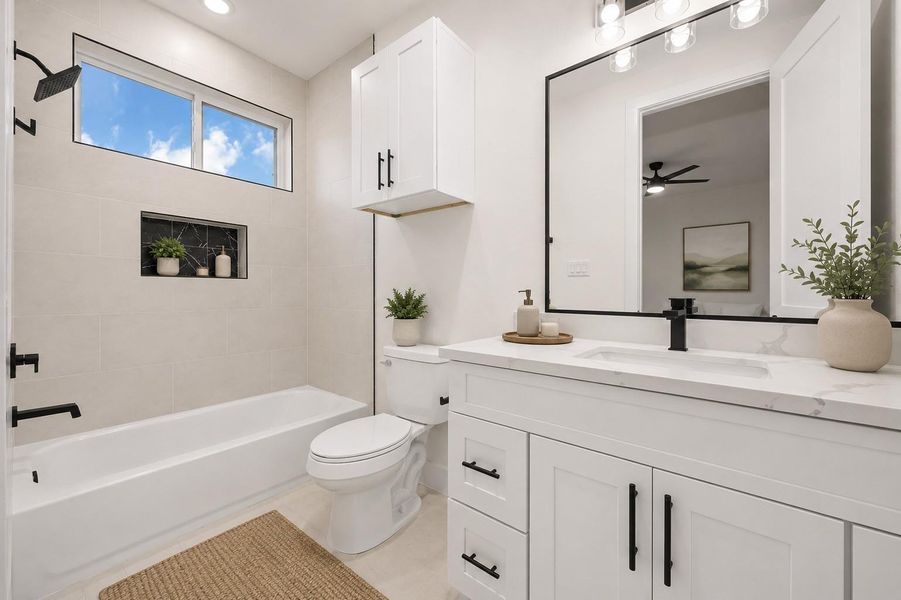Third bedroom ensuite. Photo is virtually staged.