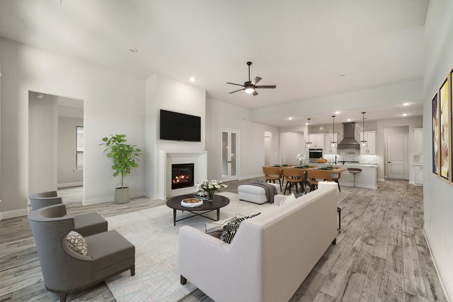 Representative furnished interior of a home built from the Wimberley by Beazer Homes in Amira: Hilltop Collection, Tomball (Image 6). Representative furnished interior of a home built from the Wimberley by Beazer Homes in Amira: Hilltop Collection, Tomball (Image 6).