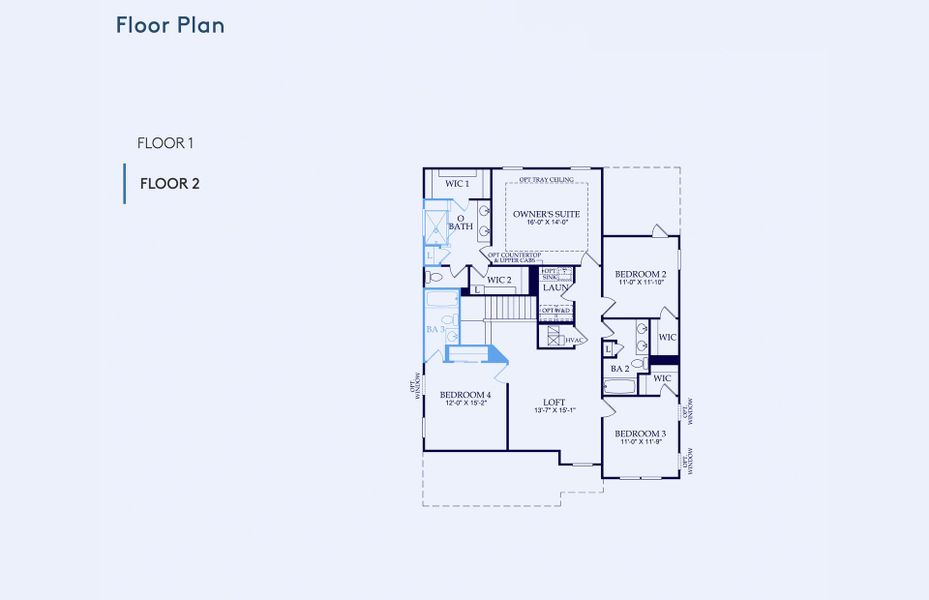 2D floor plan layout of this home in Grand Arbor, Blythewood, SC (Image 4).