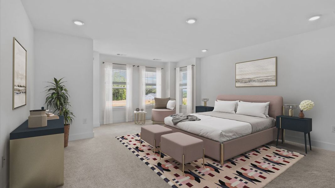 2 story single family home, all white, owner's suite