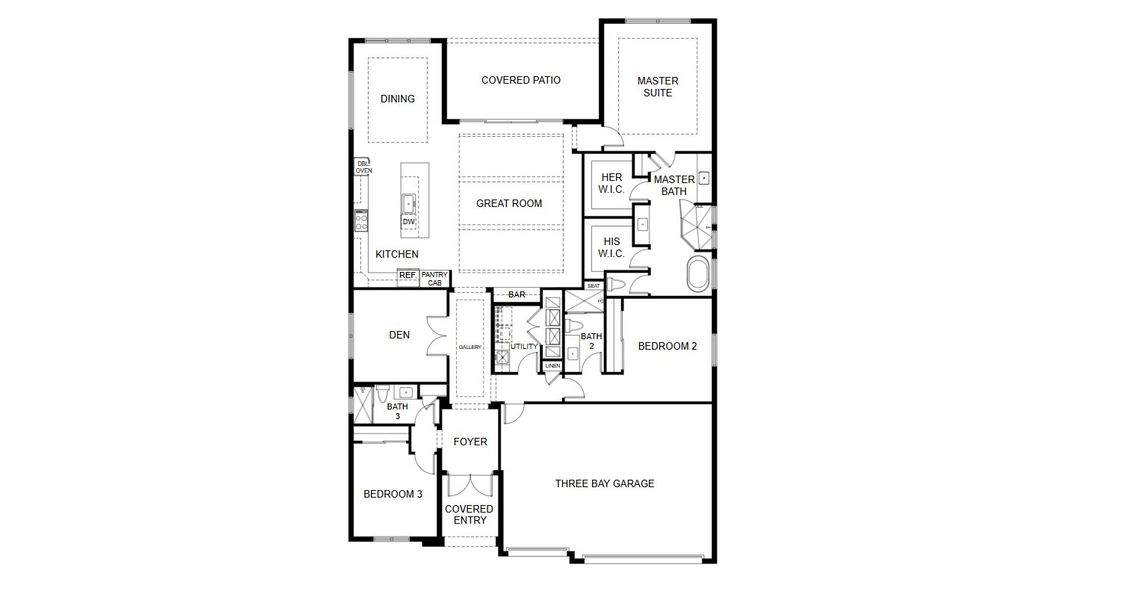 2D floor plan layout for the Indigo Grande by GHO Homes in Seaglass, Vero Beach, FL (Image 5).