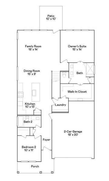 2D floor plan layout of this home in Binford Creek, Waller, TX (Image 4).