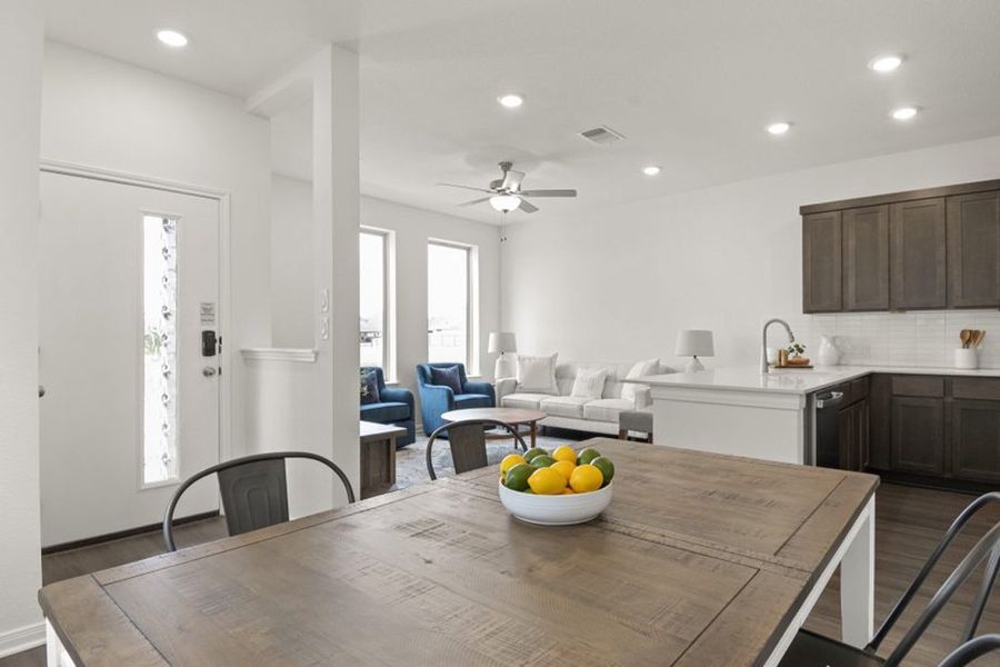 Representative furnished interior of a home built from the Ash by Pacesetter Homes in Blanco Vista, San Marcos (Image 5).