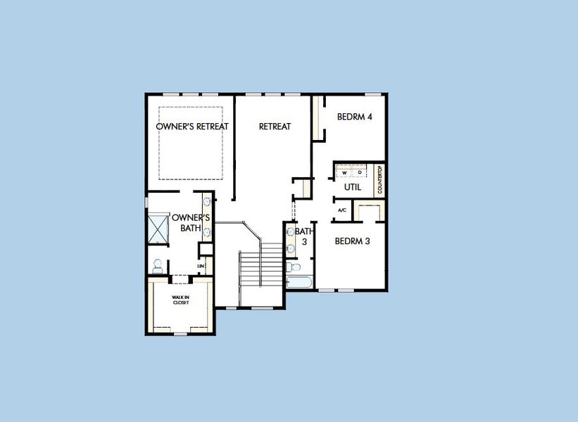 2D floor plan layout for the The Mclauren by David Weekley Homes in The Aurora Highlands Signature Collection, Aurora, CO (Image 4). 2D floor plan layout for the The Mclauren by David Weekley Homes in The Aurora Highlands Signature Collection, Aurora, CO (Image 4).