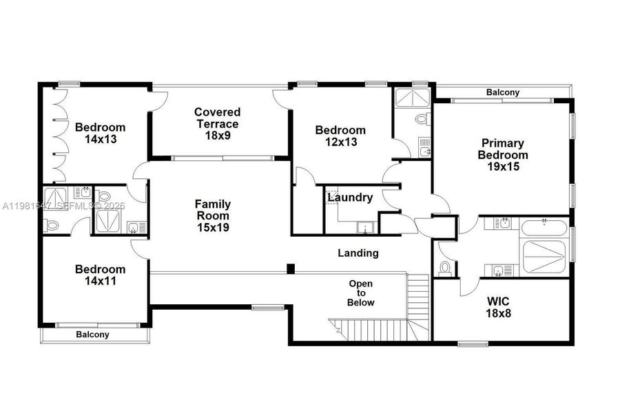 2D floor plan layout of this home in , Miami, FL (Image 6).