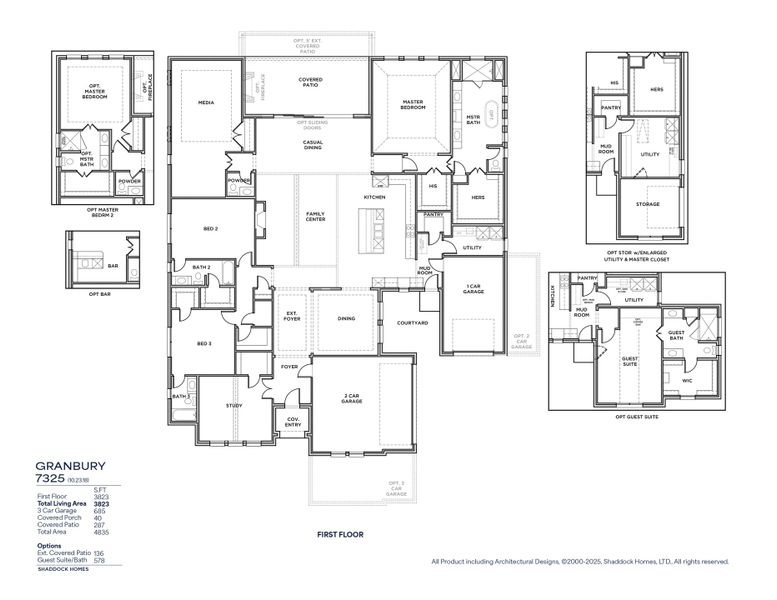 2D floor plan layout for the Granbury - SH 7325 by Shaddock Homes in Winding Creek, Rockwall, TX (Image 3). 2D floor plan layout for the Granbury - SH 7325 by Shaddock Homes in Winding Creek, Rockwall, TX (Image 3).