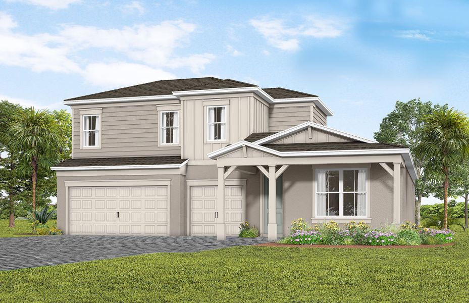 Representative exterior photo of a completed home built from the Mahogany Grand by Pulte Homes in Lakehaven Estates, Clermont, FL (Image 2). Representative exterior photo of a completed home built from the Mahogany Grand by Pulte Homes in Lakehaven Estates, Clermont, FL (Image 2).