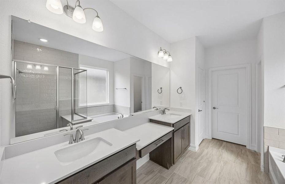 Primary bath with double vanity