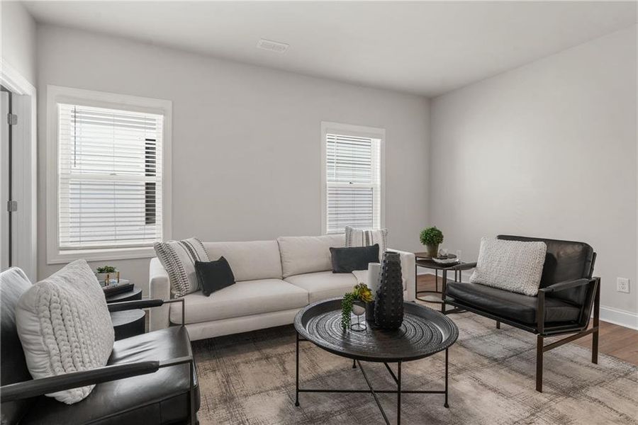 Furnished interior view inside a new home in Promenade at Sawnee Village, Cumming (Image 13). Furnished interior view inside a new home in Promenade at Sawnee Village, Cumming (Image 13).