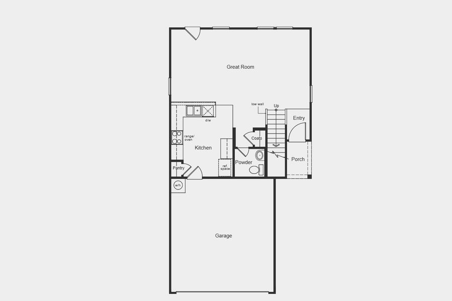 2D floor plan layout for the Plan 1529 by KB Home in Medina Crossing - Villa Collection, Von Ormy, TX (Image 6).