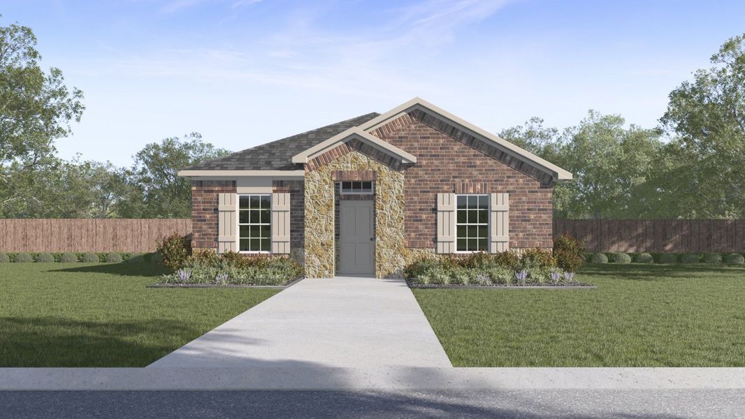 Front exterior of a new home in Magnolia at Legacy Hills, Celina, TX, highlighting curb appeal (Image 1). Front exterior of a new home in Magnolia at Legacy Hills, Celina, TX, highlighting curb appeal (Image 1).