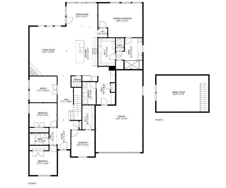 2D floor plan layout of this home in , Rowlett, TX (Image 3).