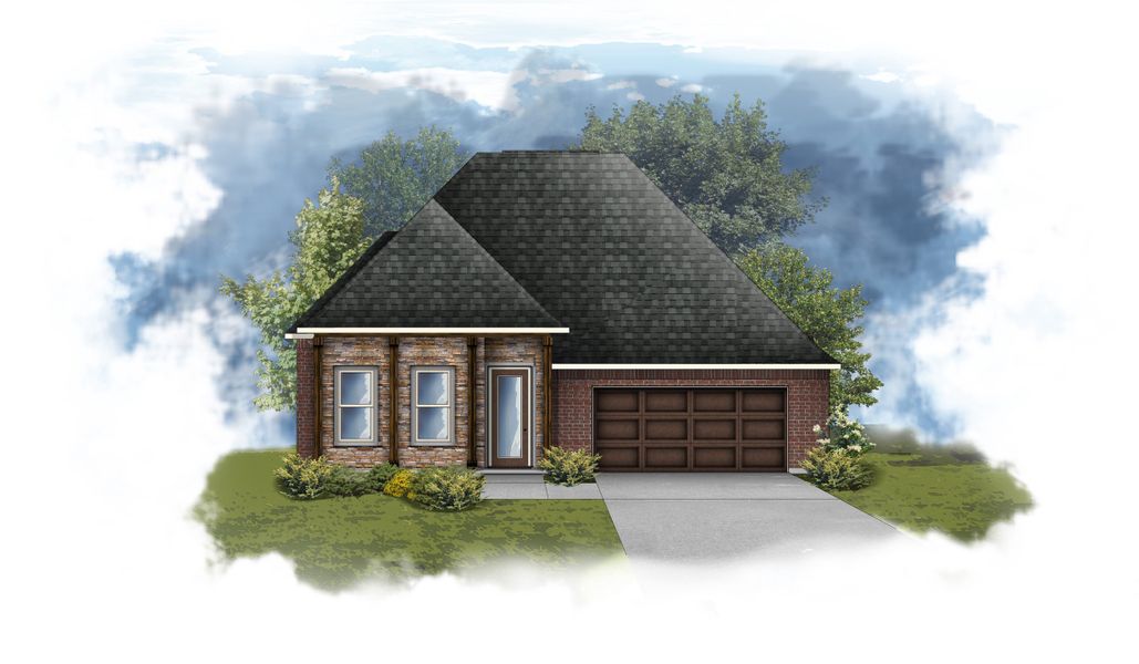 Representative exterior photo of a completed home built from the Varner II S by DSLD Homes in Longleaf, Lumberton, TX (Image 1). Representative exterior photo of a completed home built from the Varner II S by DSLD Homes in Longleaf, Lumberton, TX (Image 1).