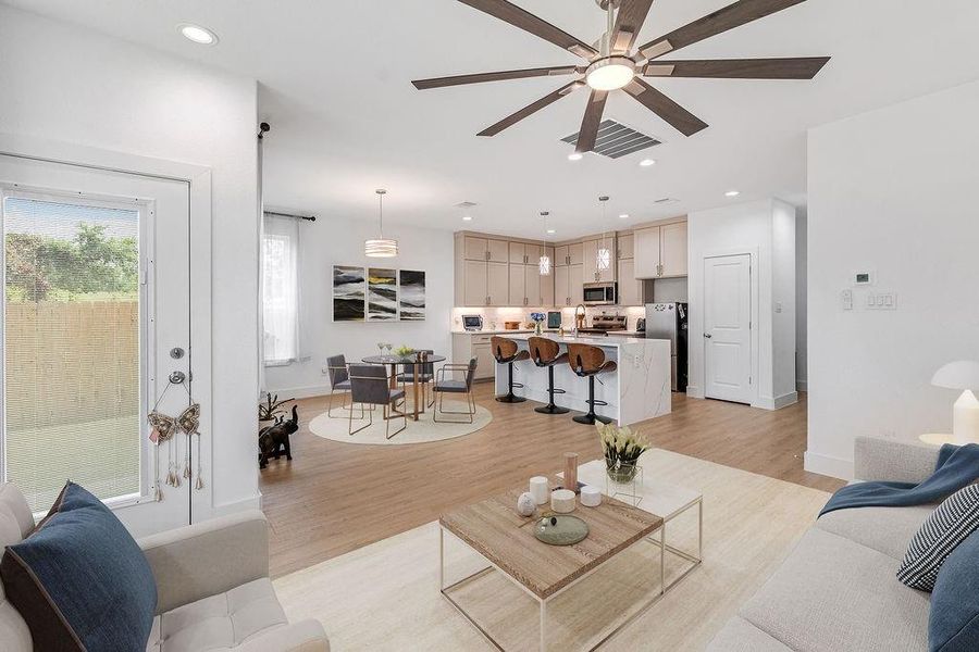 Furnished interior view inside a new home in , Dallas (Image 19). Furnished interior view inside a new home in , Dallas (Image 19).