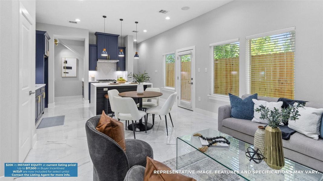 The kitchen island is where you gather most, whether for a quick breakfast or setting out snacks when friends come by.