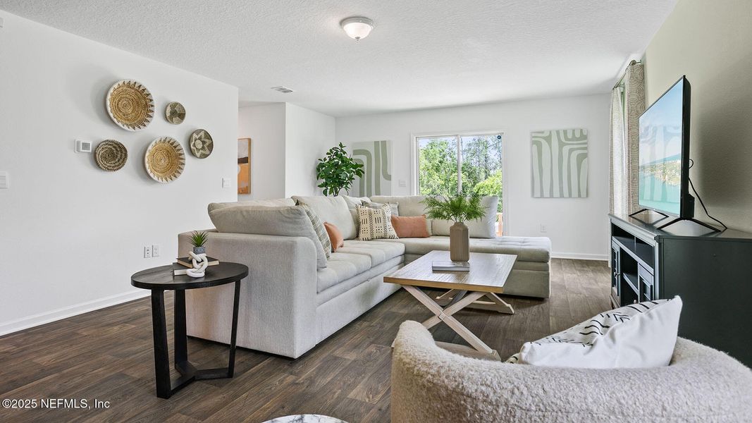 Furnished interior view inside a new home in Sawmill Branch Express, Palm Coast (Image 9). Furnished interior view inside a new home in Sawmill Branch Express, Palm Coast (Image 9).