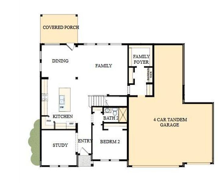 2D floor plan layout of this home in Hidden Ponds Reserve, Awendaw, SC (Image 5).