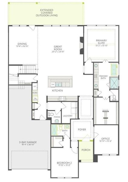 2D floor plan layout of this home in , Fulshear, TX (Image 3).