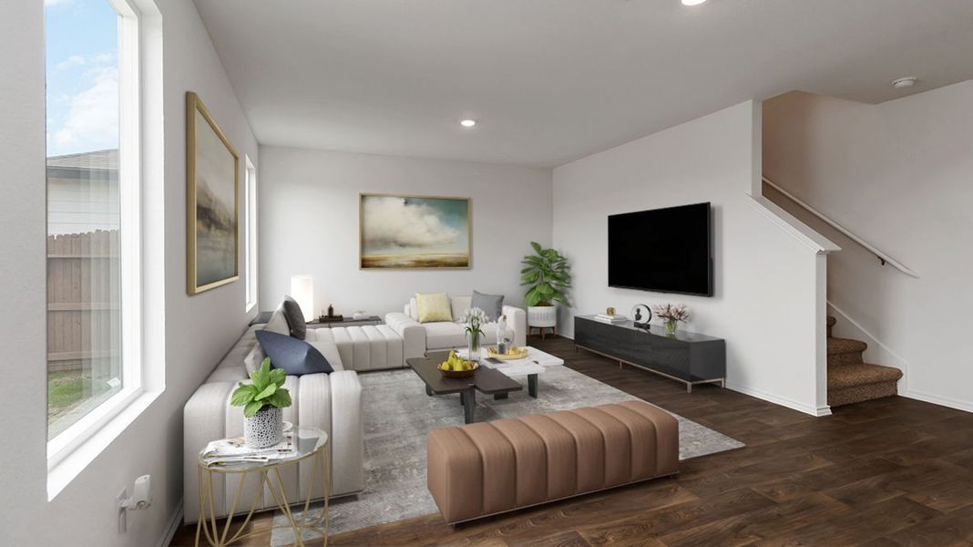 Representative furnished interior of a home built from the Davis by D.R. Horton in Watermark, Alvin (Image 10). Representative furnished interior of a home built from the Davis by D.R. Horton in Watermark, Alvin (Image 10).