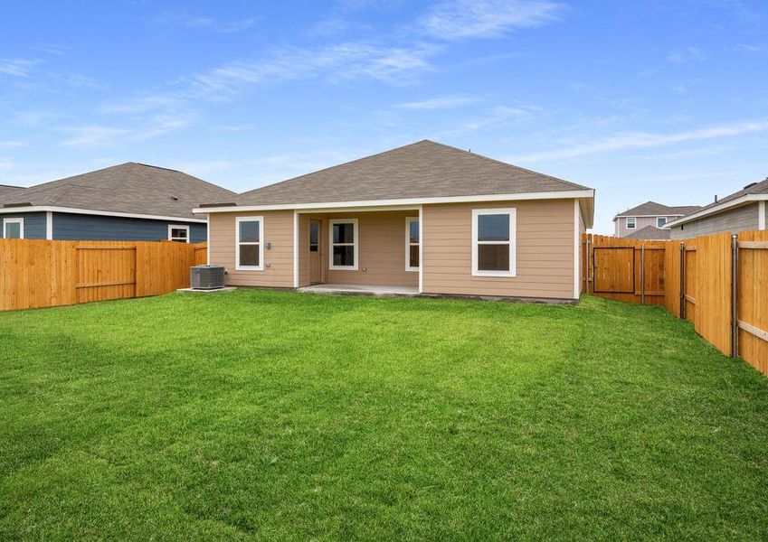 The back yard of the Blanco is fenced-in.