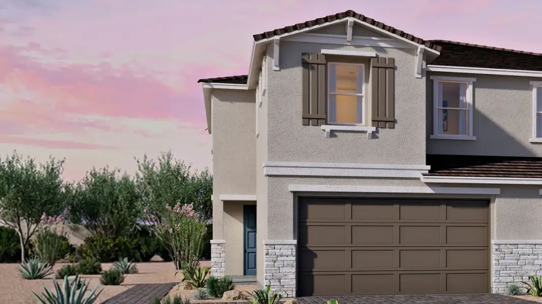 Representative exterior photo of a completed home built from the Little Rock by D.R. Horton in Upper Canyon, Phoenix, AZ (Image 1). Representative exterior photo of a completed home built from the Little Rock by D.R. Horton in Upper Canyon, Phoenix, AZ (Image 1).