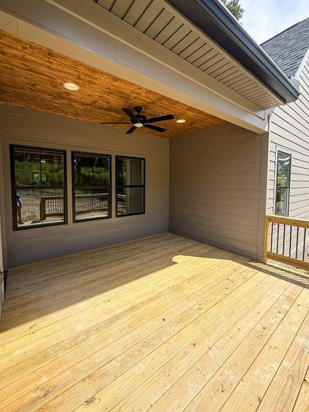 Exterior details and patio area of a home in Baker Road, Birchwood (Image 24).