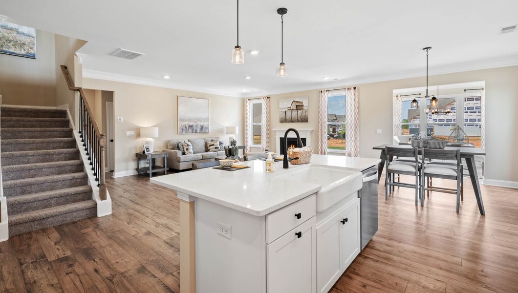 Representative furnished interior of a home built from the HAMPSHIRE by D.R. Horton in Adams Glen, Greenville (Image 12).