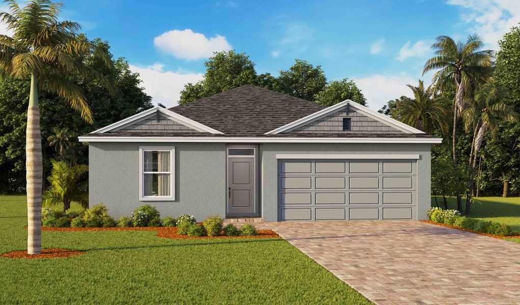 Representative exterior photo of a completed home built from the Fletcher by D.R. Horton in Emerson Pointe, Ocala, FL (Image 2). Representative exterior photo of a completed home built from the Fletcher by D.R. Horton in Emerson Pointe, Ocala, FL (Image 2).