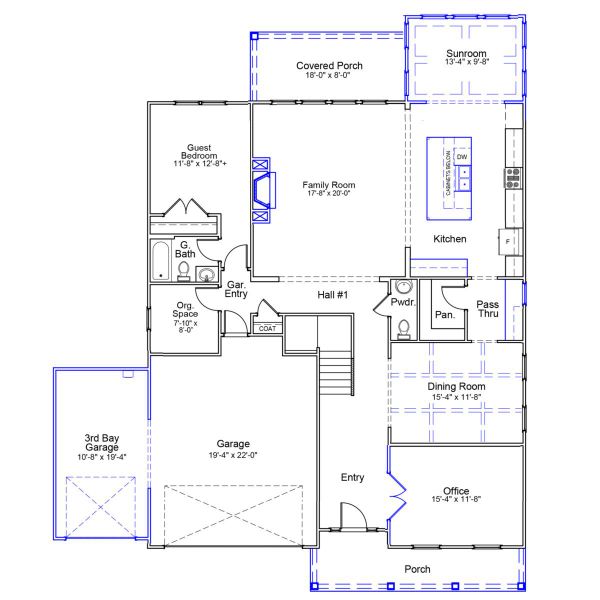 2D floor plan layout of this home in Windsor Forest, Anderson, SC (Image 2).