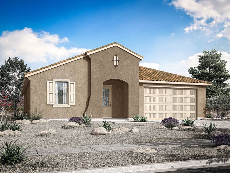 Representative exterior photo of a completed home built from the Ash by Mattamy Homes in Bella Vista Farms, Queen Creek, AZ (Image 16). Representative exterior photo of a completed home built from the Ash by Mattamy Homes in Bella Vista Farms, Queen Creek, AZ (Image 16).